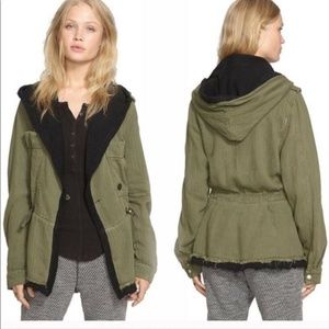 Free People Black & Green Oversized Jacket